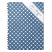 Basic Gingham Light Navy Blue Spiral Notizblock (Vorderseite)