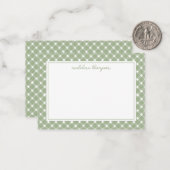 Basic Gingham Sage Green Border Mitteilungskarte (Vorderseite/Rückseite Beispiel)