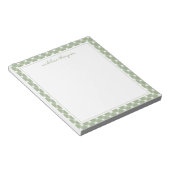Basic Gingham Sage Green Border Notepad Notizblock (angewinkelt)