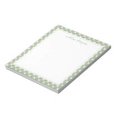 Basic Gingham Sage Green Border Notepad Notizblock (Rotiert)