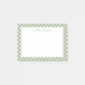 Basic Gingham Sage Green Border Post-it Klebezettel (Vorderseite)