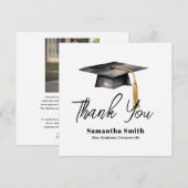 Basic Graduation Party Flat Thank You Card Dankeskarte (Vorne/Hinten)