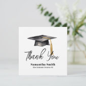 Basic Graduation Party Flat Thank You Card Dankeskarte (Stehend Vorderseite)