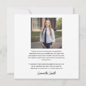 Basic Graduation Party Flat Thank You Card Dankeskarte (Rückseite)