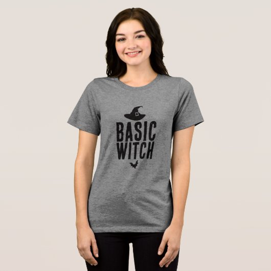 Basic Hexe, Hexenhut, Halloween-T - Shirt (Vorderseite voll)
