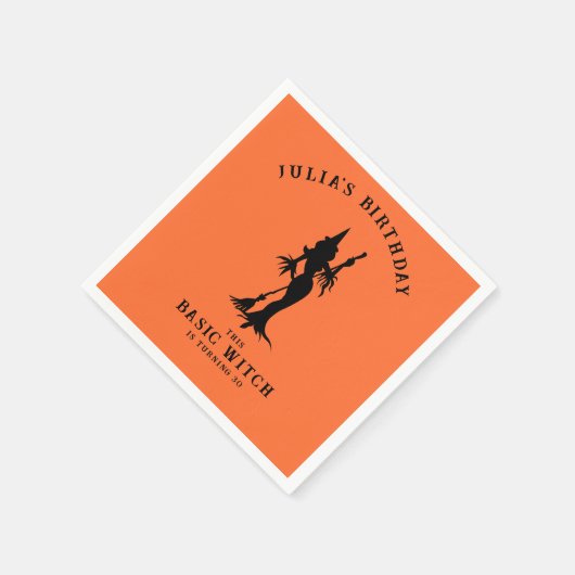 Basic Hexe Modern Burnt Orange Halloween Serviette (Ecke)