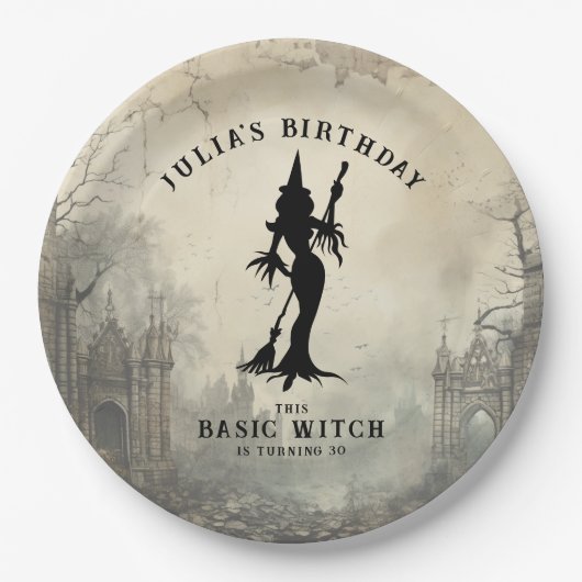 Basic Hexe Moderne Frauen Halloween Pappteller (Vorderseite)