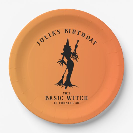 Basic Hexe Moderne Frauen Halloween Pappteller (Vorderseite)
