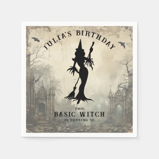 Basic Hexe Moderne Frauen Halloween Serviette (Vorderseite)