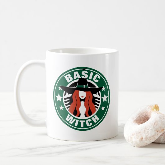 Basic Hexe Womens Halloween Kaffeetasse (Mit Donut)