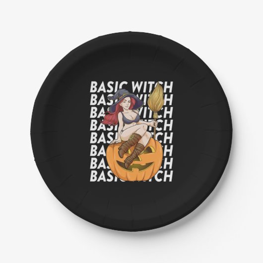 Basic Hexenkostüm Funny Sarcastic Pappteller (Vorderseite)