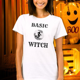 Basic Hexenriding Broom Womens Custom Halloween T-Shirt