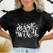 Basic Hexenschwarz Moderne Damen Halloween T-Shirt