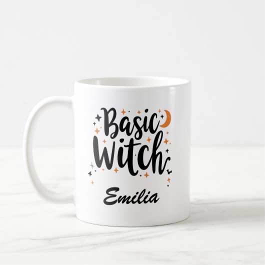 Basic Hexon Halloween Custom Black Typografy Kaffeetasse (Links)
