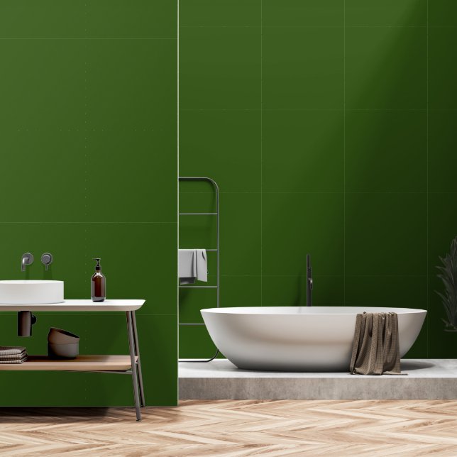 Basic Hunter Olive Green Solid Simple Colorful Tapete (Badezimmer)
