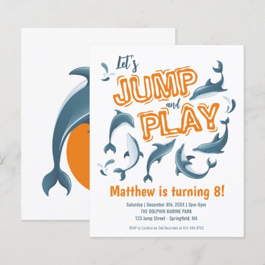 Basic Jump Play Dolphin Park Kinder Party Geburtst (Vorne/Hinten)