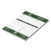 Basic Lawn Care Service Business Invoice Pad Notizblock (Rotiert)