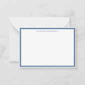 Basic Light Navy Blue Border Personalized Mitteilungskarte (Vorderseite)