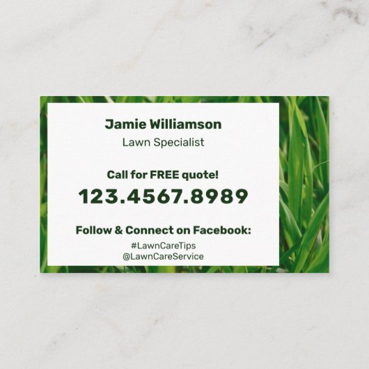 Basic List Call to Action Garden Maintenance Visitenkarte (Rückseite)