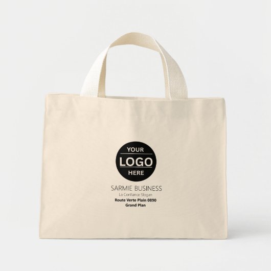 Basic Logo Custom Bag, Business or Shop Tote Bag Mini Stoffbeutel (Vorne)