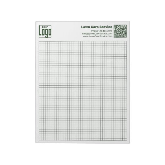 Basic Logo QR-code Green Grid Graph Calcpad Notizblock (Rotiert)