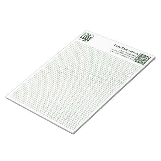 Basic Logo QR-code Green Grid Graph Calcpad Notizblock (angewinkelt)