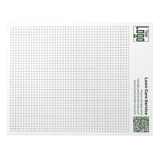 Basic Logo QR-code Green Grid Graph Calcpad Notizblock (Vorderseite)
