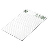 Basic Logo QR-code Green Line College Rule Notizblock (angewinkelt)