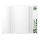 Basic Logo QR-code Green Line College Rule Notizblock (Vorderseite)