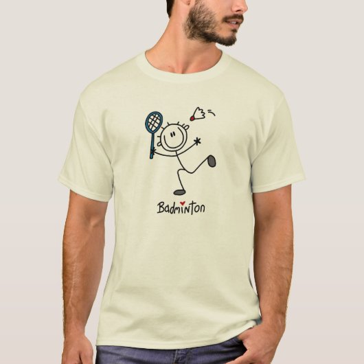 Basic Male Stick Figure Badminton T-Shirt (Vorderseite)