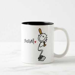 Basic Male Stick Figure Baseball T-shirts und Gift Zweifarbige Tasse