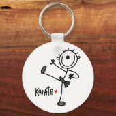 Basic Male Stick Figure Karate T-shirts and Gifts Schlüsselanhänger (Vorderseite)