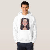 Basic men's sweatshirt with a cartoon-style girl (Vorne ganz)