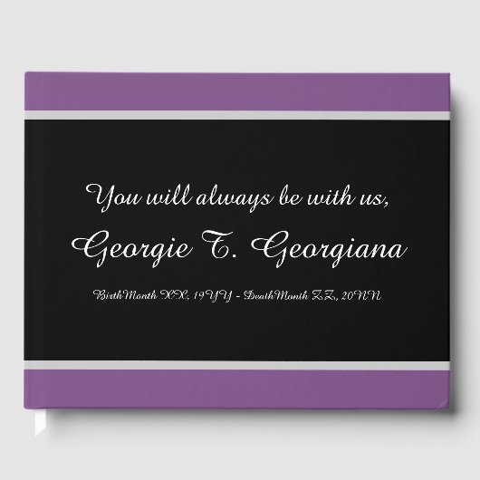 Basic & Minimal Beileid Gästebuch (Vorderseite)