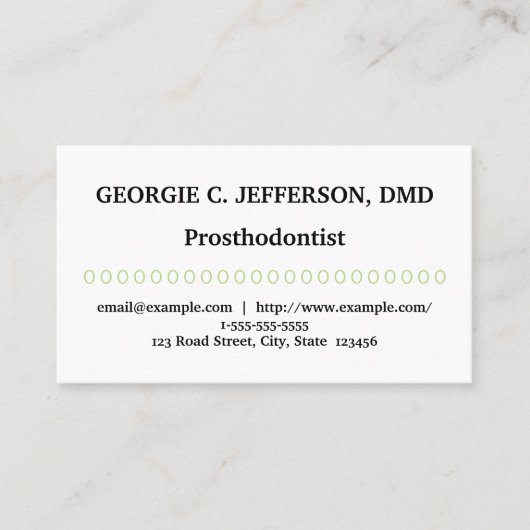 Basic & Minimal Prosthodontist Business Card Visitenkarte (Vorderseite)