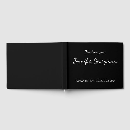 Basic & Minimalistisch Memorial Gästebuch (Voll)