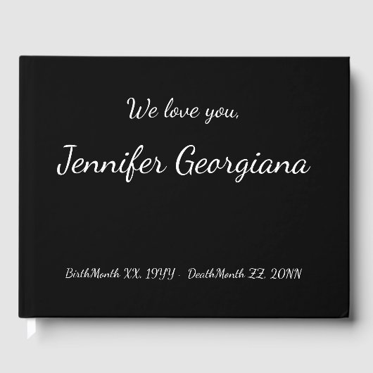 Basic & Minimalistisch Memorial Gästebuch (Vorderseite)