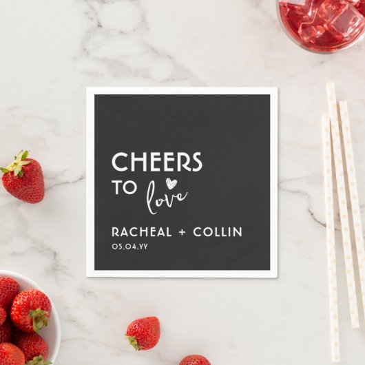 Basic Minimalistisch Simple Modern Chears Heart Na Serviette (Beispiel)