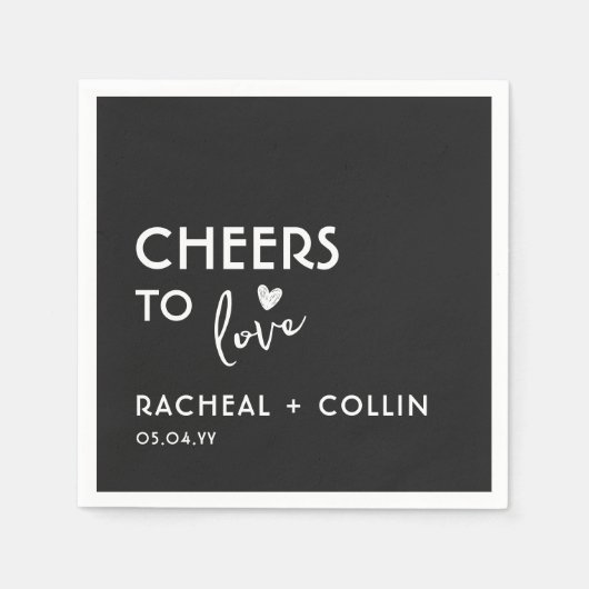 Basic Minimalistisch Simple Modern Chears Heart Na Serviette (Vorderseite)