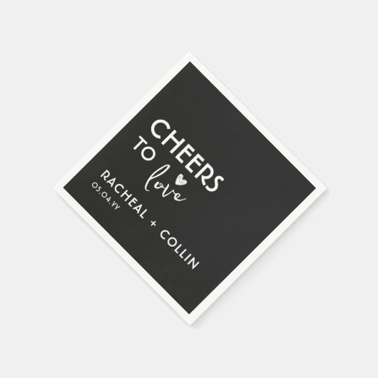 Basic Minimalistisch Simple Modern Chears Heart Na Serviette (Ecke)