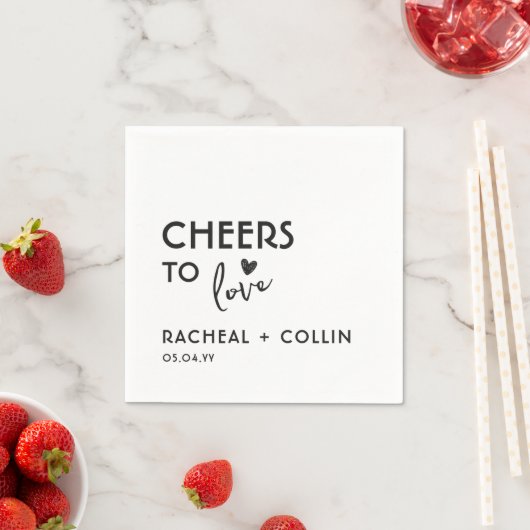 Basic Minimalistisch Simple Modern Chears Heart Na Serviette (Beispiel)