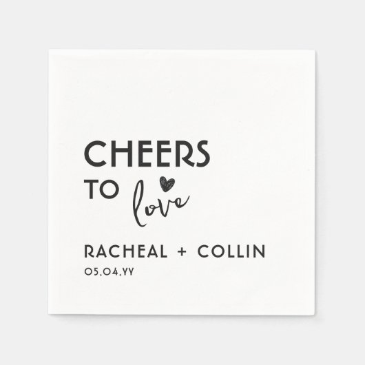 Basic Minimalistisch Simple Modern Chears Heart Na Serviette (Vorderseite)