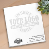 Basic mit Business-Logo im Hintergrund Notizblock