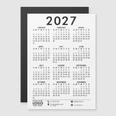 Basic Modern 2027 Corporate Logo Calendar Magnetkarte (Vorne/Hinten)