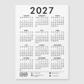 Basic Modern 2027 Corporate Logo Calendar Magnetkarte (Vorderseite)