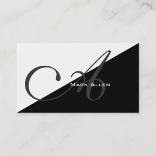 Basic Modern Black Triangle Monogram Visitenkarte