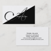 Basic Modern Black Triangle Monogram Visitenkarte (Vorne/Hinten)