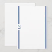 Basic Monogram #3 Flat Note Card Mitteilungskarte (Vorne/Hinten)