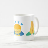 Basic Mug Emoji: No Fear, Bow Down, Pray Kaffeetasse (VorderseiteRechts)
