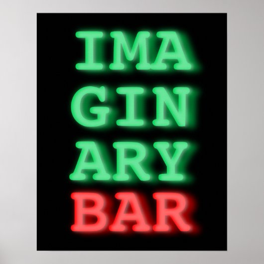 Basic Neon on Black Imaginary Bar poster 16 x 20 (Vorne)
